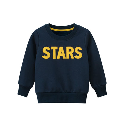 MyKids-USA® Boys Letter Print Round Collar Sweatshirt