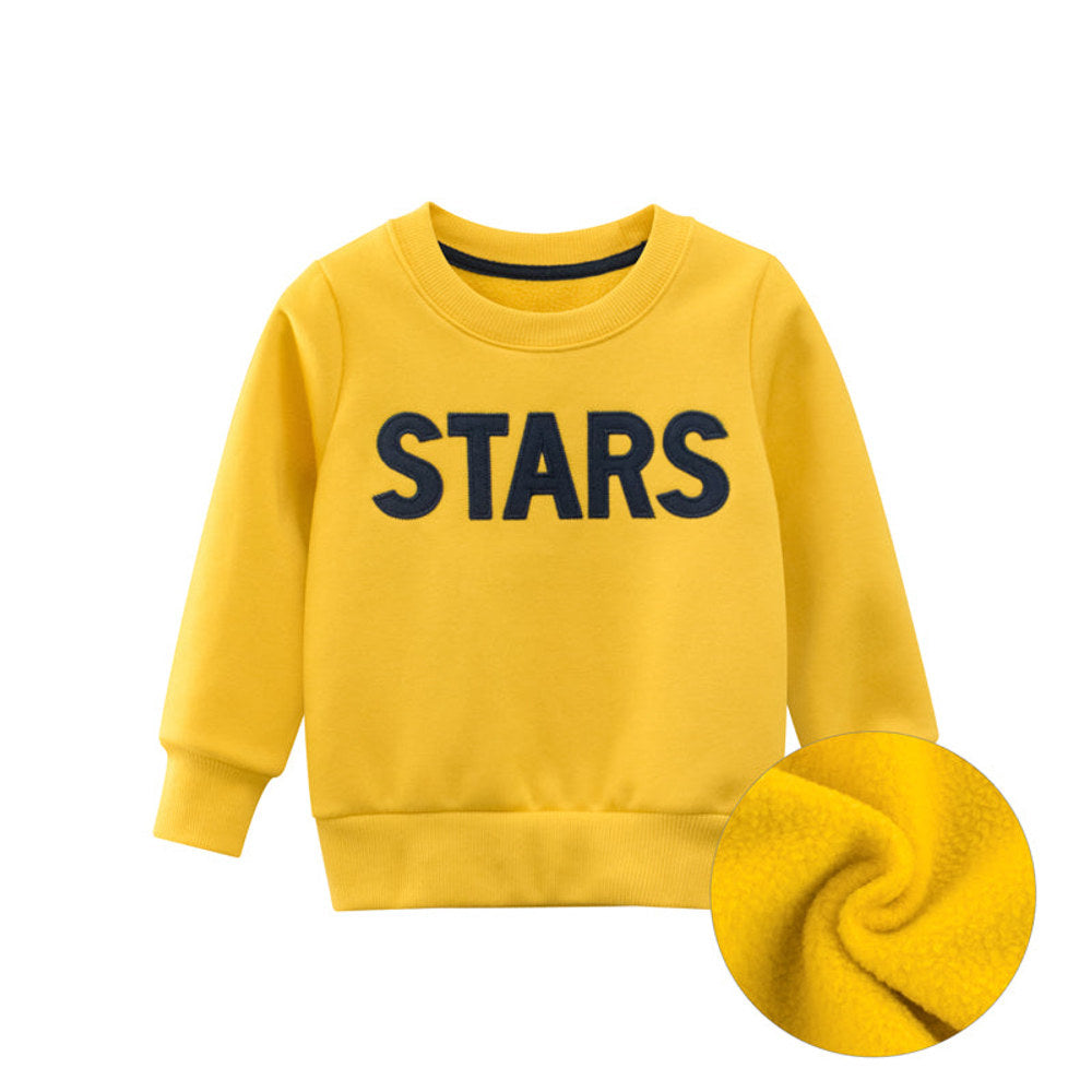 MyKids-USA® Boys Letter Print Round Collar Sweatshirt