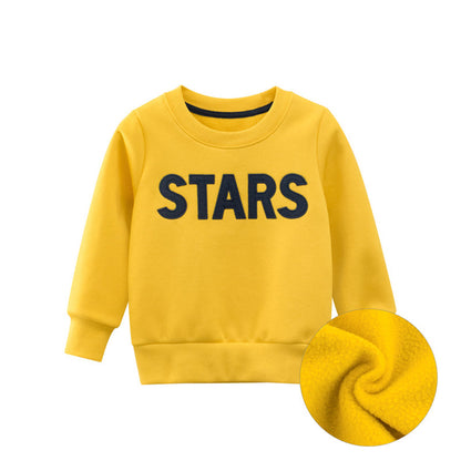 MyKids-USA® Boys Letter Print Round Collar Sweatshirt