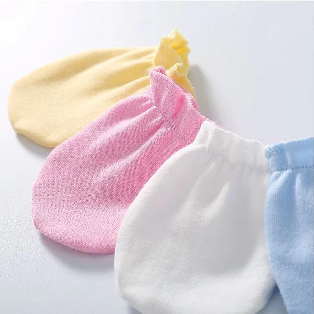 MyKids-USA® Newborn Baby Solid Color Soft Cotton Gloves For All Seasons