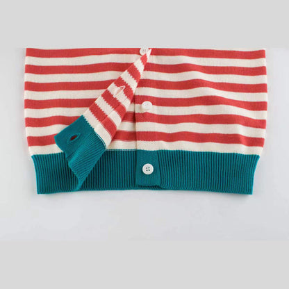 MyKids-USA® Kids Strips Round Neck Long Sleeve Cardigan Knitwear