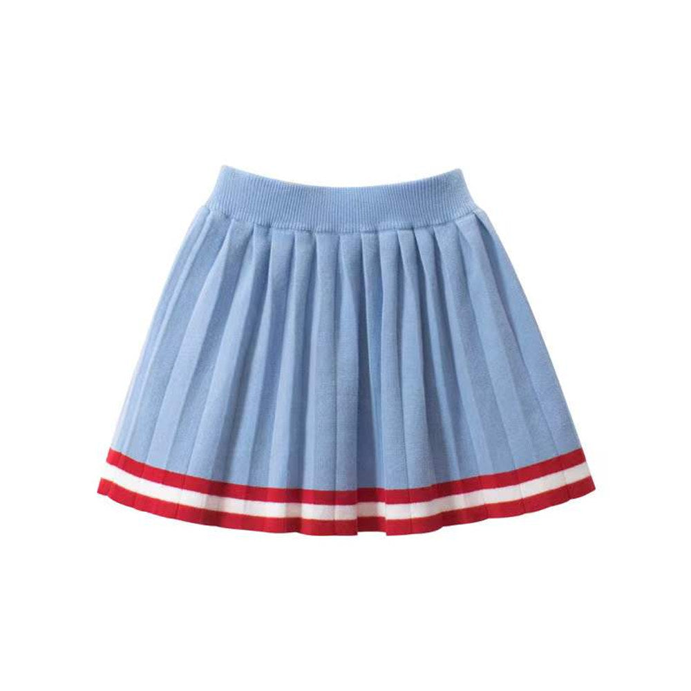 MyKids-USA® Girls Navy Collar Top Combo Skirt Knitwear Sets