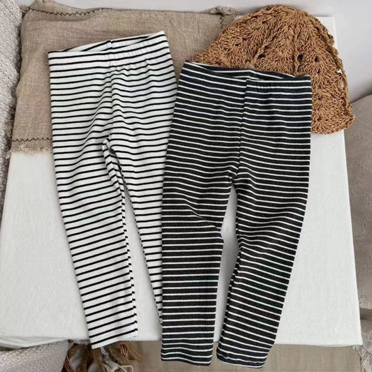 MyKids-USA® Baby Girl Striped Pattern Elastic Tight Knit Pants
