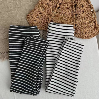 MyKids-USA® Baby Girl Striped Pattern Elastic Tight Knit Pants
