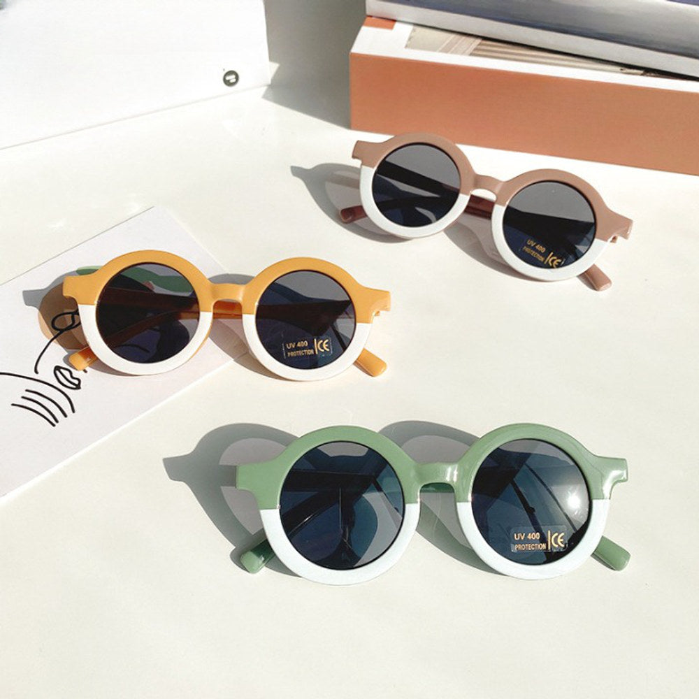 MyKids-USA® Girls Color Patchwork Design Round Frame Sunglasses