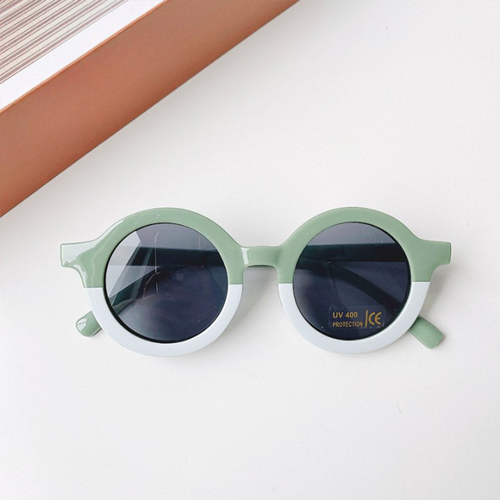 MyKids-USA® Girls Color Patchwork Design Round Frame Sunglasses