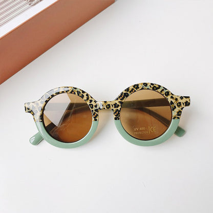 MyKids-USA® Girls Color Patchwork Design Round Frame Sunglasses