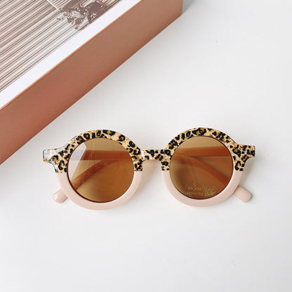 MyKids-USA® Girls Color Patchwork Design Round Frame Sunglasses