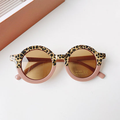 MyKids-USA® Girls Color Patchwork Design Round Frame Sunglasses