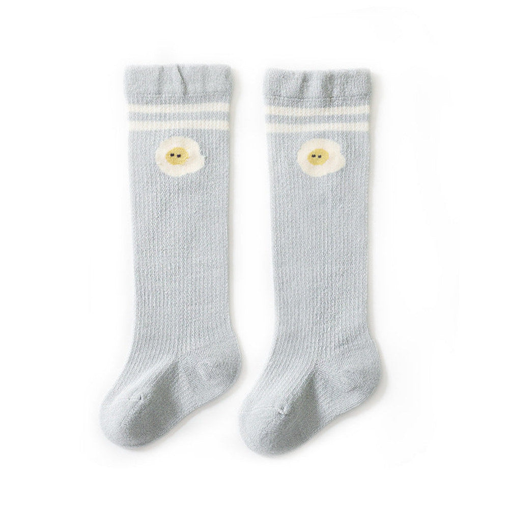 MyKids-USA® Baby Girl Solid Color Floral Embroidered Pattern Breathable Knee Socks