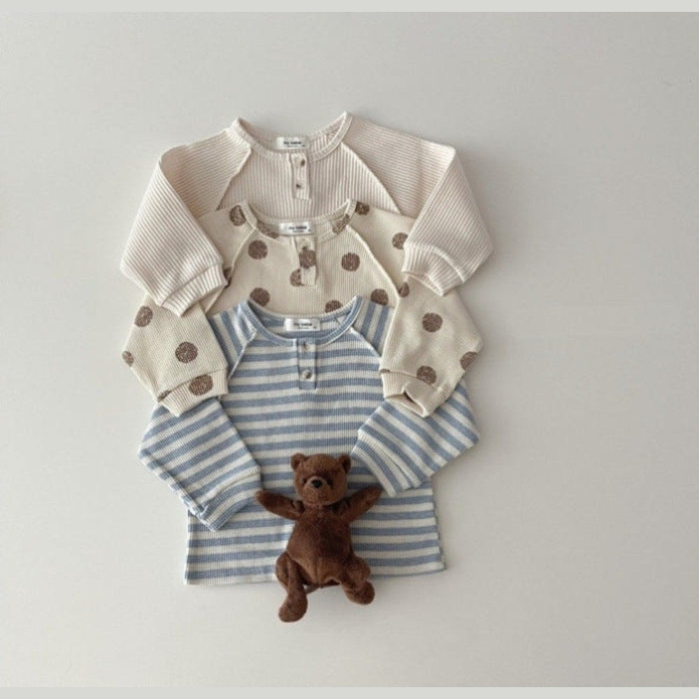 MyKids-USA® Baby Striped & Polka Dot Pattern & Solid Color Loose Comfort Shirt