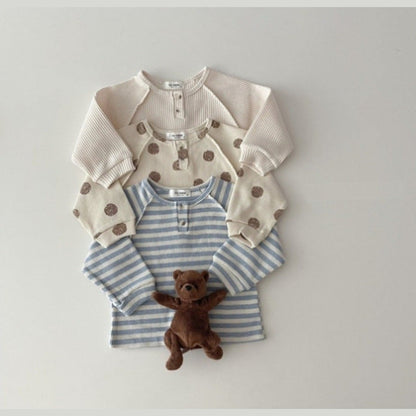 MyKids-USA® Baby Striped & Polka Dot Pattern & Solid Color Loose Comfort Shirt