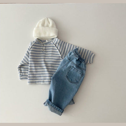 MyKids-USA® Baby Striped & Polka Dot Pattern & Solid Color Loose Comfort Shirt