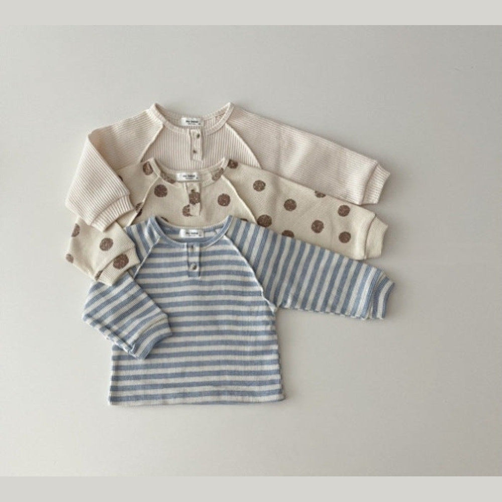 MyKids-USA® Baby Striped & Polka Dot Pattern & Solid Color Loose Comfort Shirt
