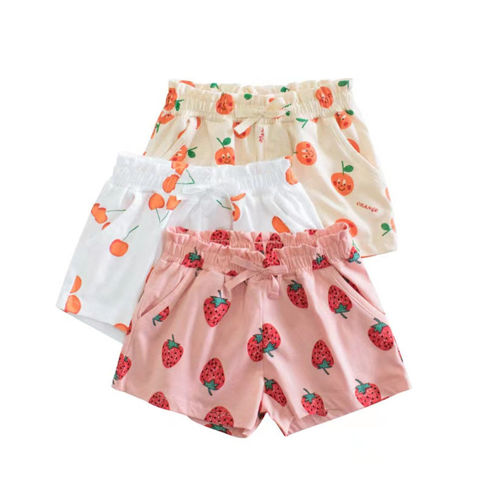 MyKids-USA® Baby Girl Print Pattern Bow Decoration Short Pants In Summer Outfit Wearing