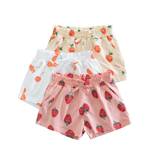 MyKids-USA® Baby Girl Print Pattern Bow Decoration Short Pants In Summer Outfit Wearing