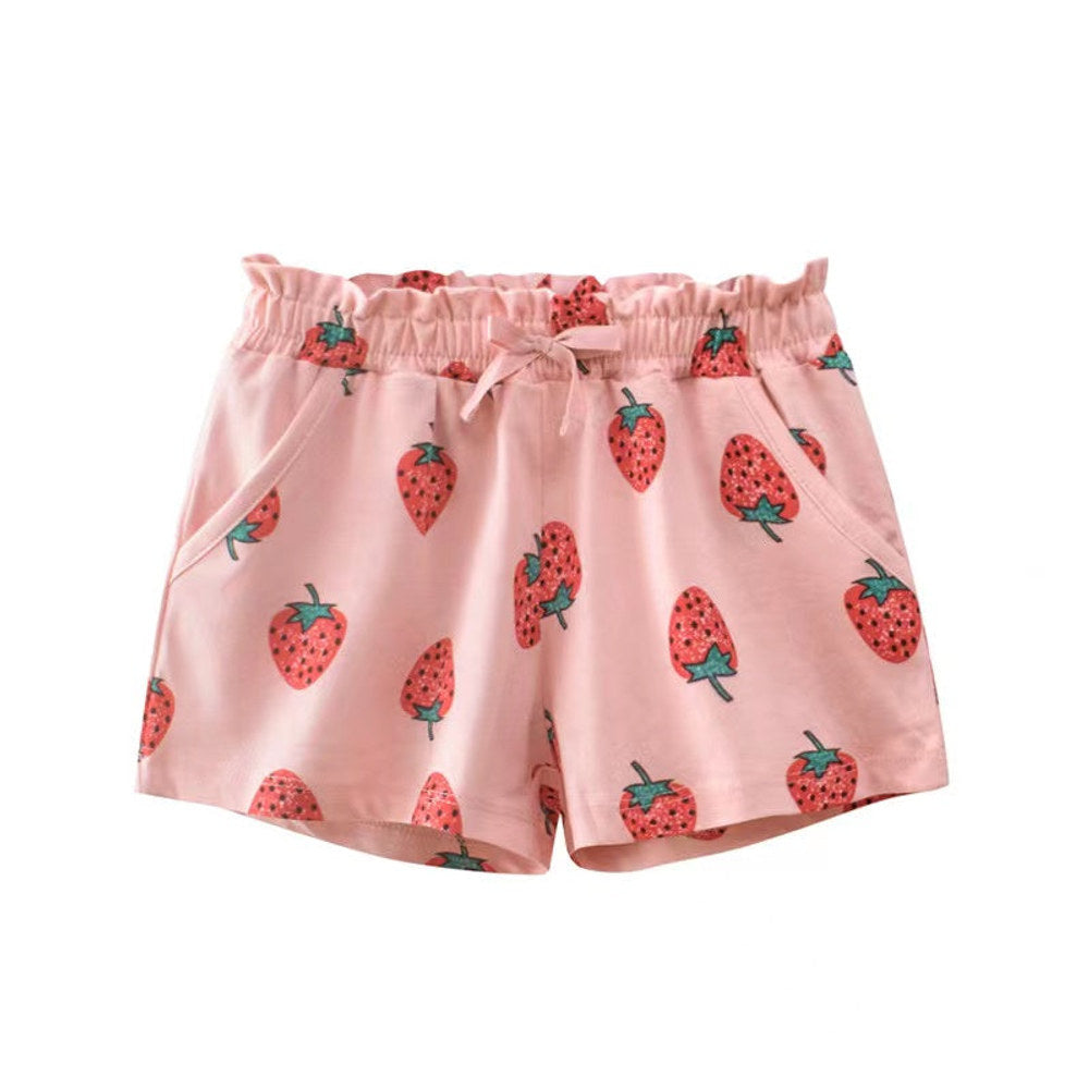 MyKids-USA® Baby Girl Print Pattern Bow Decoration Short Pants In Summer Outfit Wearing