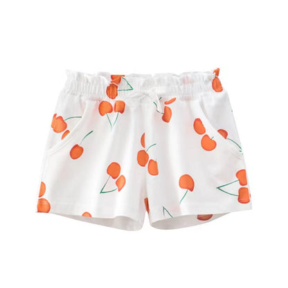 MyKids-USA® Baby Girl Print Pattern Bow Decoration Short Pants In Summer Outfit Wearing