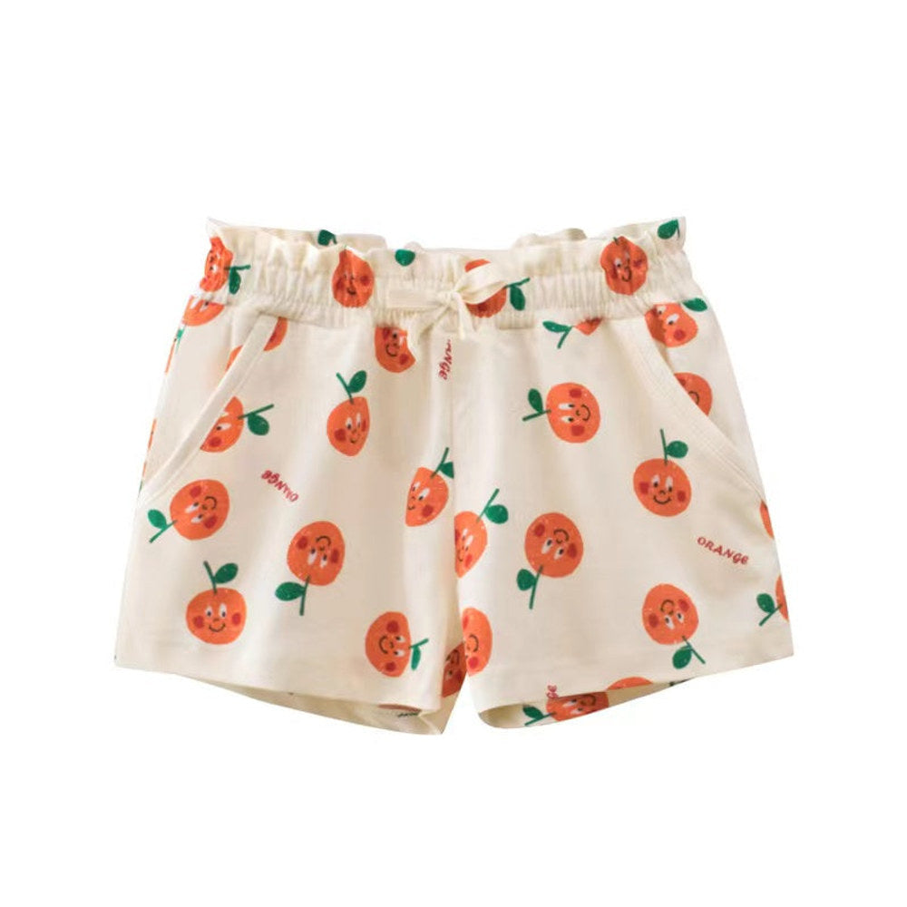 MyKids-USA® Baby Girl Print Pattern Bow Decoration Short Pants In Summer Outfit Wearing