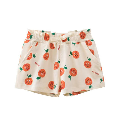MyKids-USA® Baby Girl Print Pattern Bow Decoration Short Pants In Summer Outfit Wearing