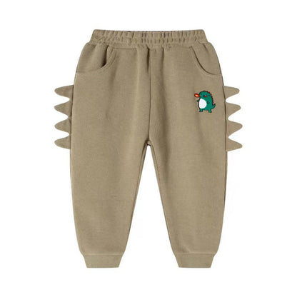 MyKids-USA® Baby Boy Cartoon Dinosaur Embroidered Pattern 3D Horn Patched Design Trousers