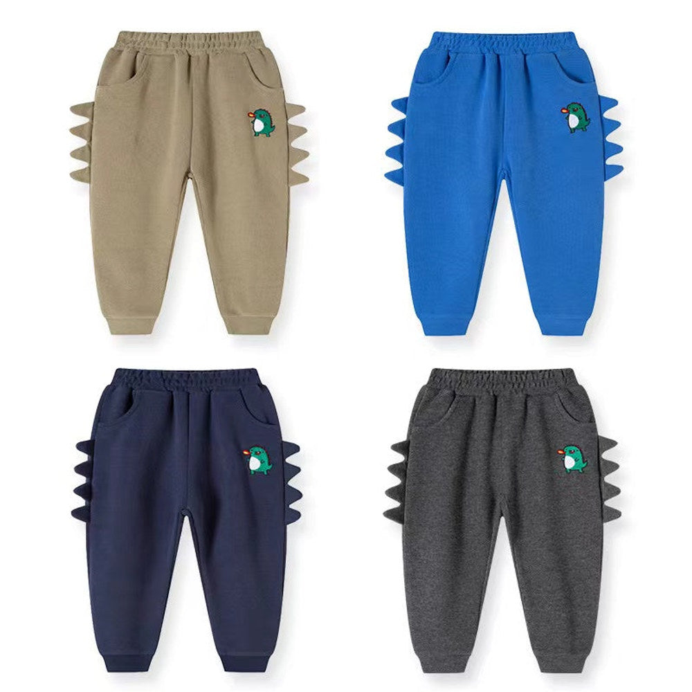MyKids-USA® Baby Boy Cartoon Dinosaur Embroidered Pattern 3D Horn Patched Design Trousers