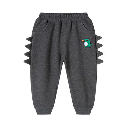 MyKids-USA® Baby Boy Cartoon Dinosaur Embroidered Pattern 3D Horn Patched Design Trousers