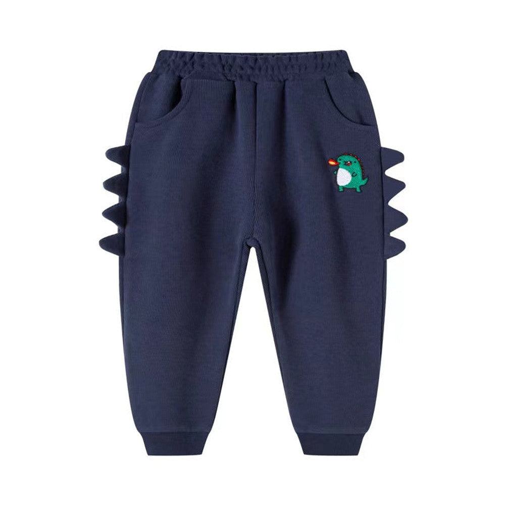 MyKids-USA® Baby Boy Cartoon Dinosaur Embroidered Pattern 3D Horn Patched Design Trousers