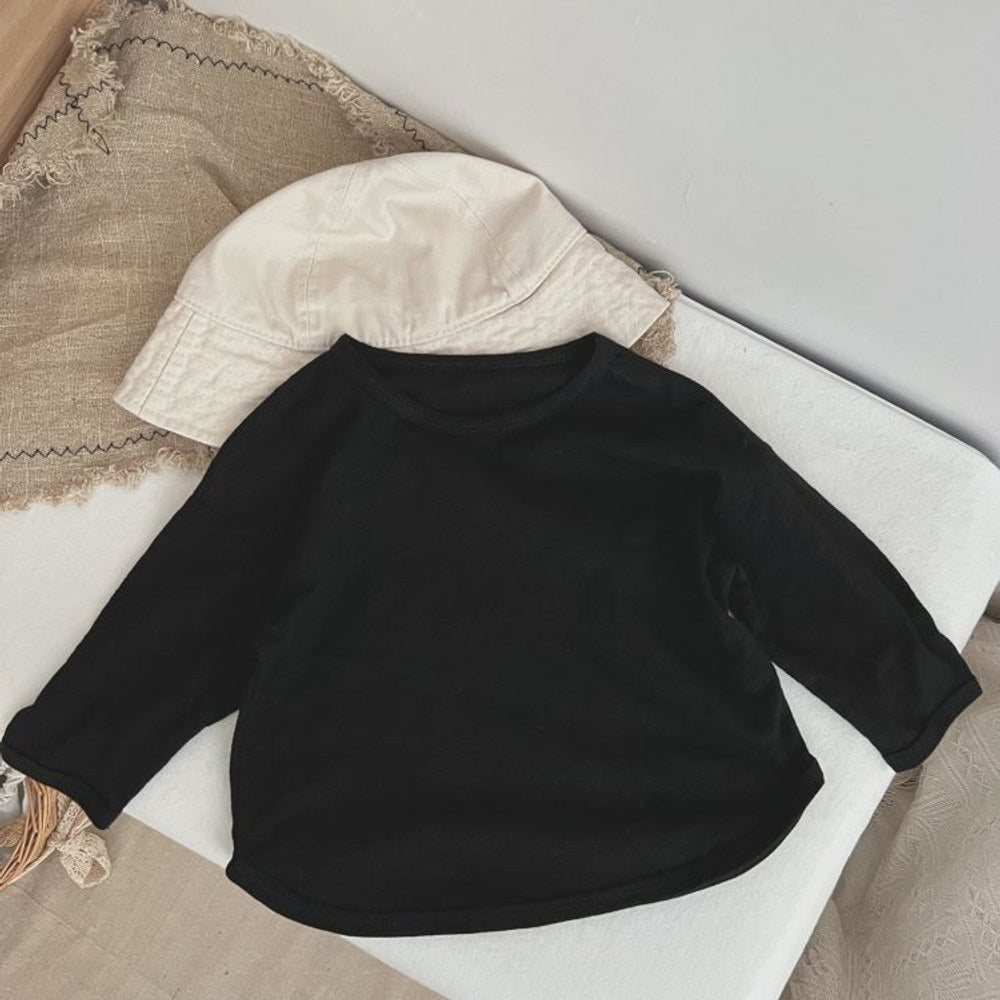 MyKids-USA® Baby Boy And Girl Solid Color O-Neck Pullover Tops