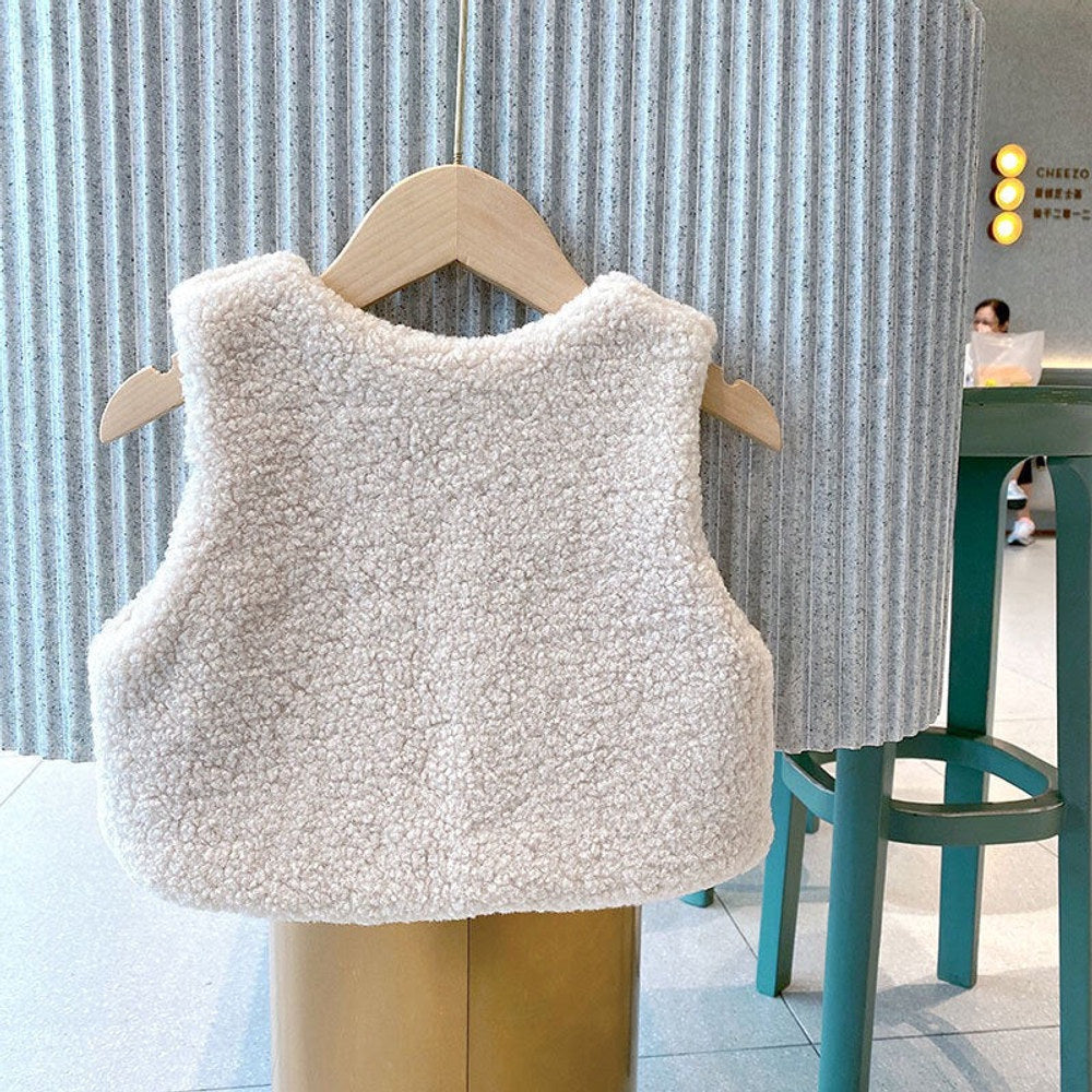 MyKids-USA® Baby Berber Fleece Design Button Front Warm Coat Vest