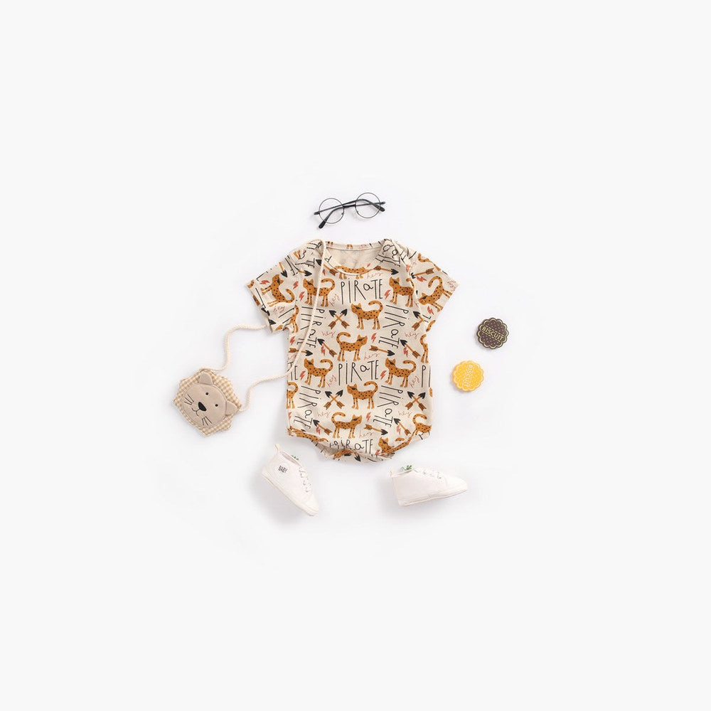 MyKids-USA® Baby Boy And Girl Animal Print Short-Sleeved O-Neck Lovely bodysuit