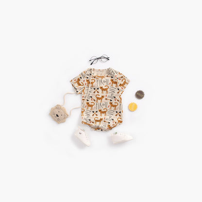 MyKids-USA® Baby Boy And Girl Animal Print Short-Sleeved O-Neck Lovely bodysuit
