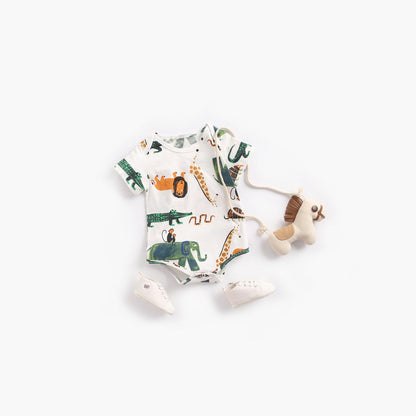 MyKids-USA® Baby Boy And Girl Animal Print Short-Sleeved O-Neck Lovely bodysuit