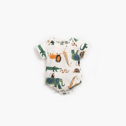 MyKids-USA® Baby Boy And Girl Animal Print Short-Sleeved O-Neck Lovely bodysuit