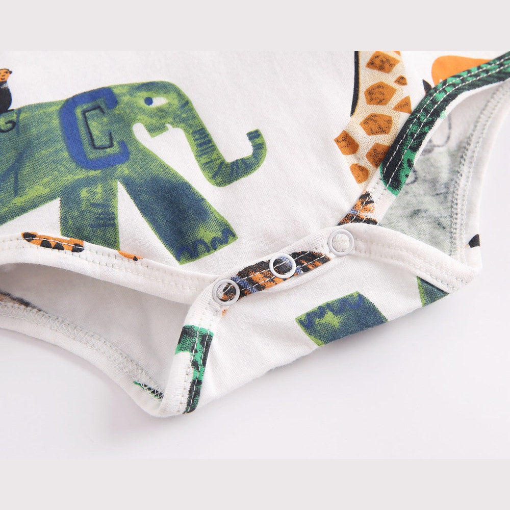 MyKids-USA® Baby Boy And Girl Animal Print Short-Sleeved O-Neck Lovely bodysuit