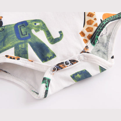 MyKids-USA® Baby Boy And Girl Animal Print Short-Sleeved O-Neck Lovely bodysuit