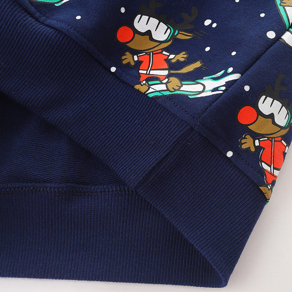 MyKids-USA® Baby Boy Cartoon Animal Print Pattern O-Neck Pullover Hoodie
