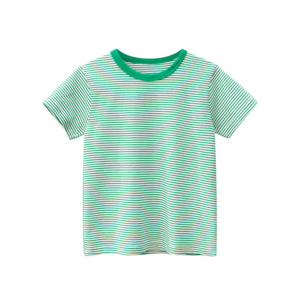 MyKids-USA Striped Pattern Casual Round Neck T-Shirt