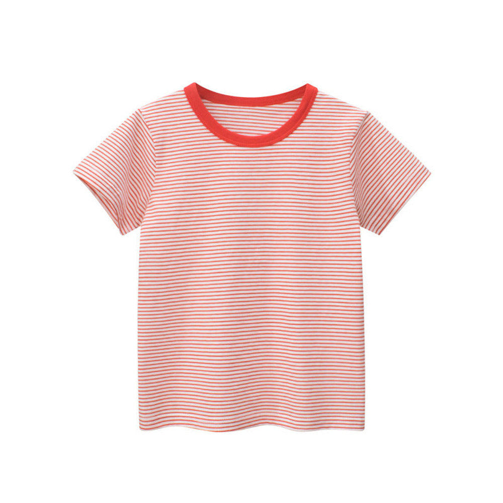MyKids-USA Striped Pattern Casual Round Neck T-Shirt