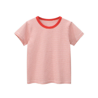 MyKids-USA Striped Pattern Casual Round Neck T-Shirt