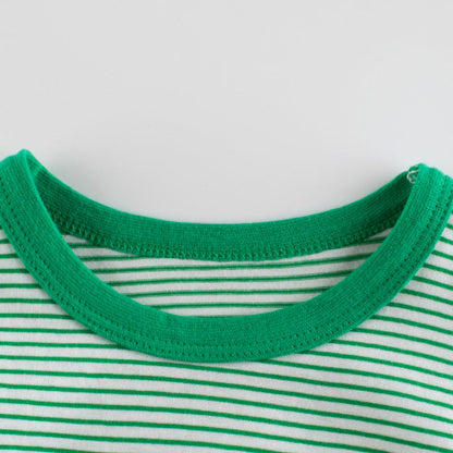 MyKids-USA Striped Pattern Casual Round Neck T-Shirt