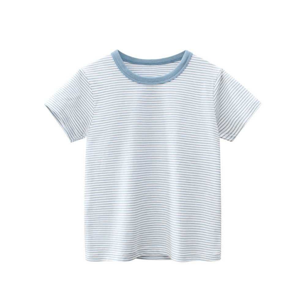 MyKids-USA Striped Pattern Casual Round Neck T-Shirt