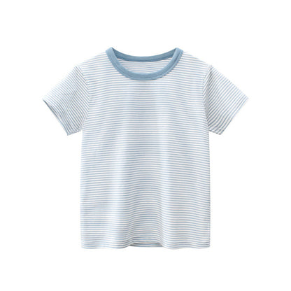 MyKids-USA Striped Pattern Casual Round Neck T-Shirt