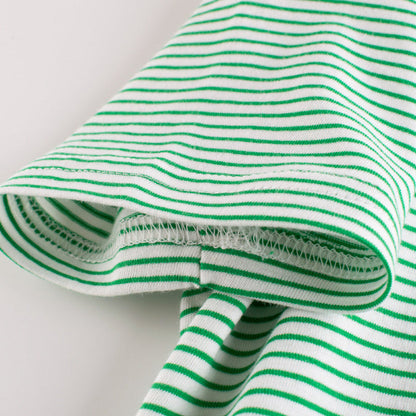 MyKids-USA Striped Pattern Casual Round Neck T-Shirt