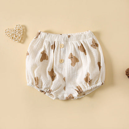 MyKids-USA® Baby Boys And Girls Cute Print Pattern Short Pants With Buttons