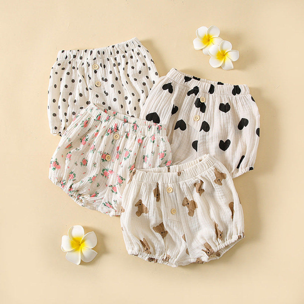 MyKids-USA® Baby Boys And Girls Cute Print Pattern Short Pants With Buttons