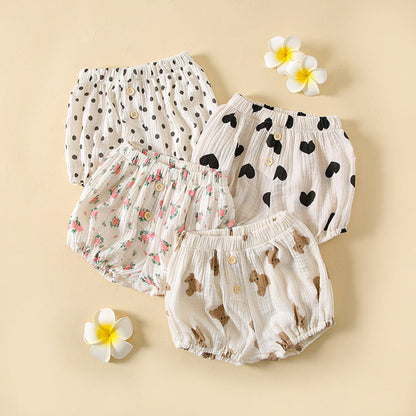 MyKids-USA® Baby Boys And Girls Cute Print Pattern Short Pants With Buttons
