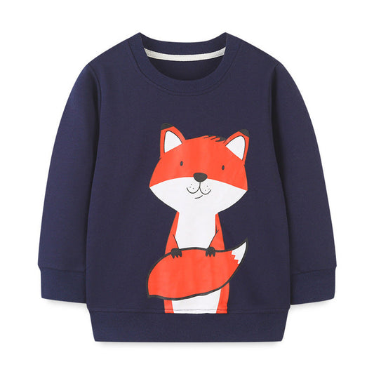 MyKids-USA® Baby Boy Cartoon Fox Print Pattern Western Style Hoodie