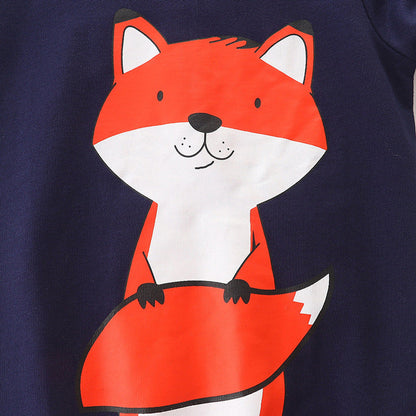 MyKids-USA® Baby Boy Cartoon Fox Print Pattern Western Style Hoodie