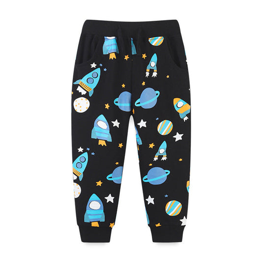 MyKids-USA® Baby Boy Planet Print Pattern Comfortable Cotton Trousers